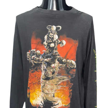 MEGADETH 90s "CHAOS! COMICS" Skull Long Sleeve T-Shirt Size L