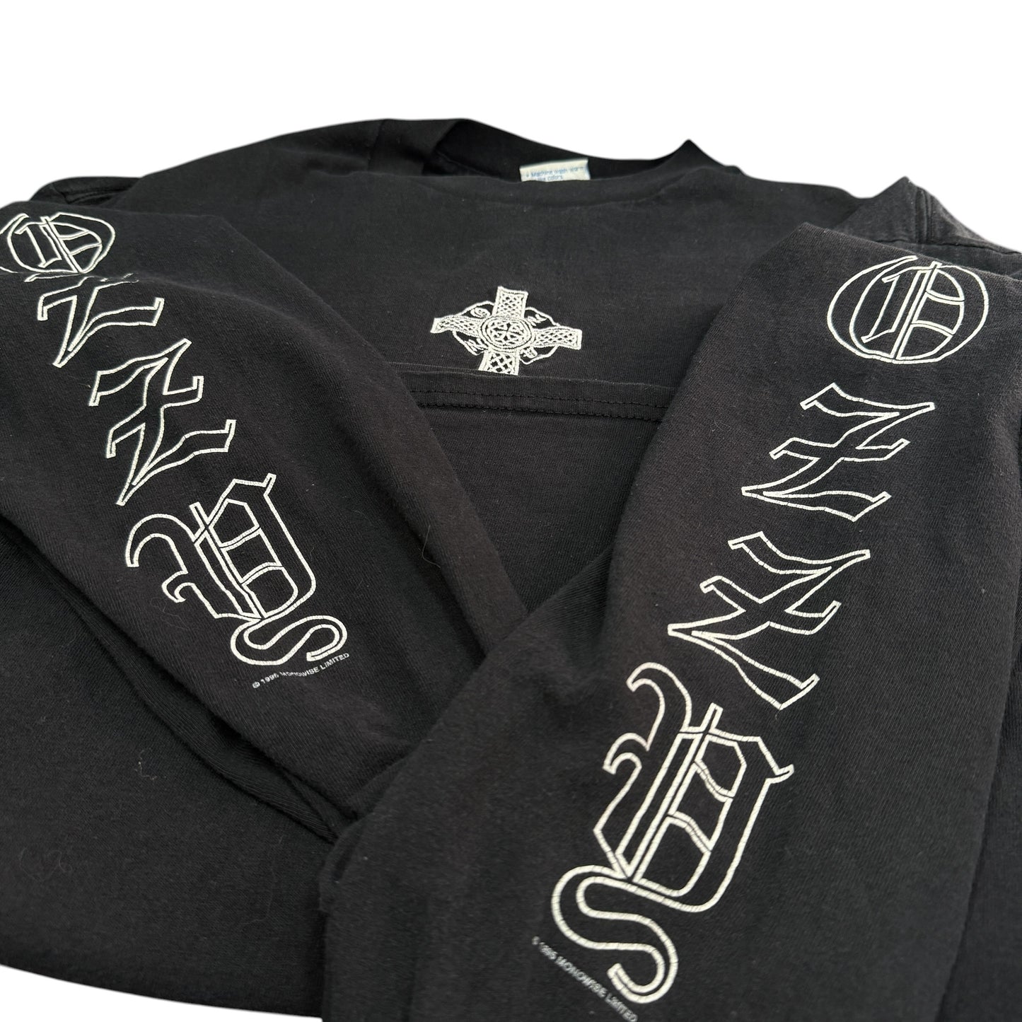 OZZY OSBOURNE 90s Long Sleeve T Ozzy Sleeve & Celtic Cross Size XL