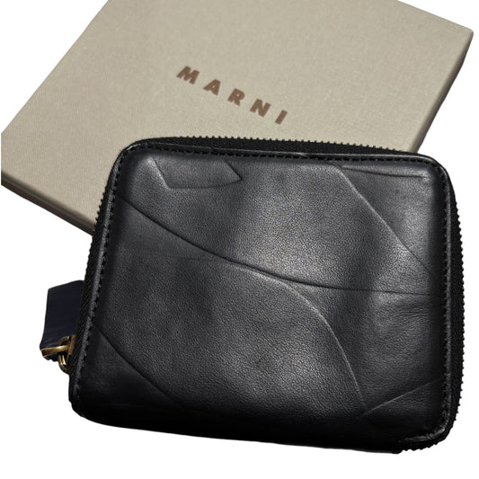 MARNI Round Zipper Leather Wallet