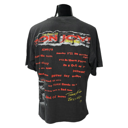 BON JOVI 90s Cross Road Album T-Shirt Size XL