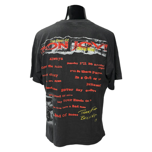 BON JOVI 90s Cross Road Album T-Shirt Size XL