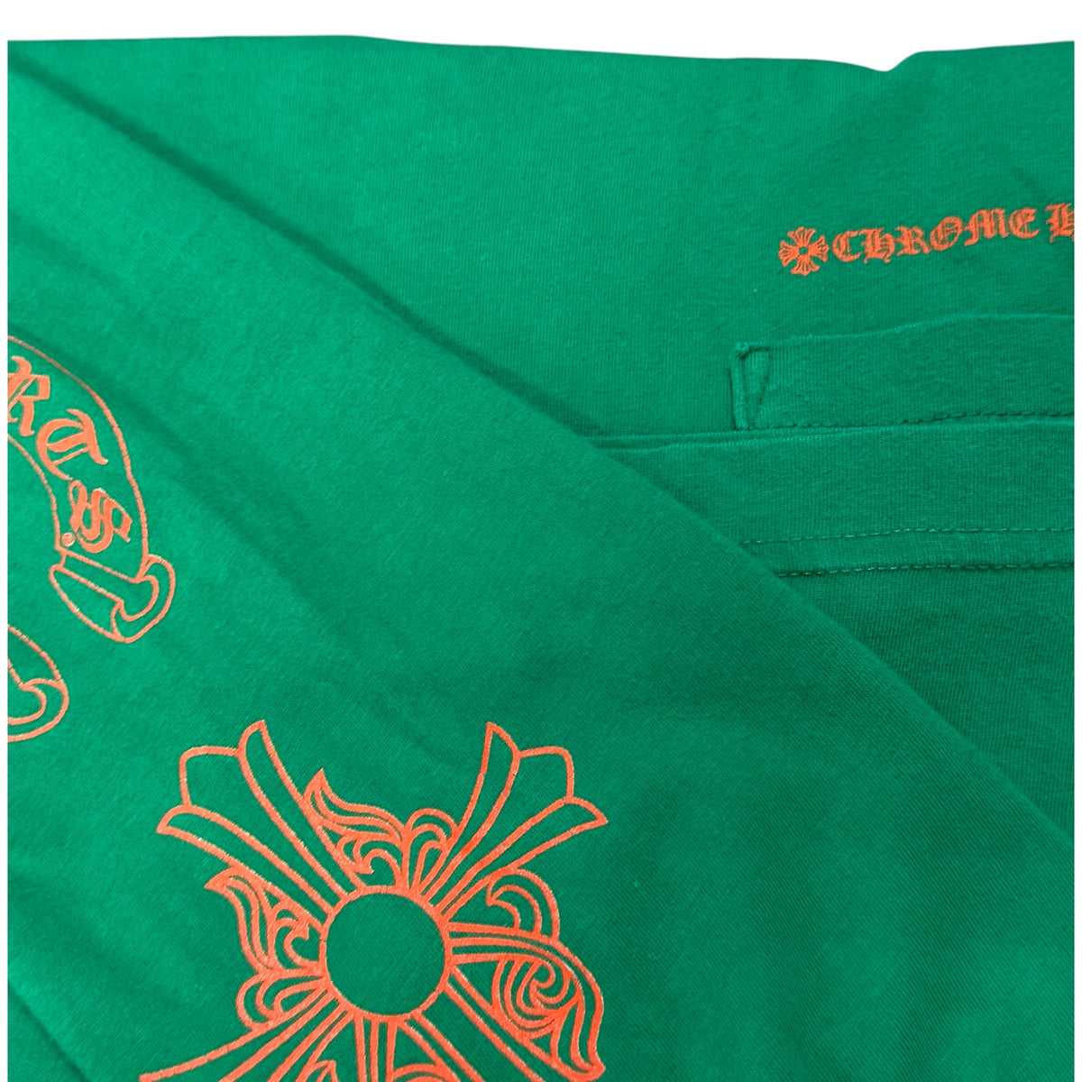 CHROME HEARTS Horseshoe Logo Long Sleeve T-Shirt Green USA Size L