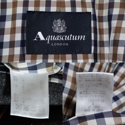 Aquascutum Black Club Check Panel Design Belted Size 8