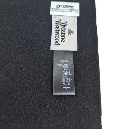 Vivienne Westwood Black Orb Logo Wool Muffler