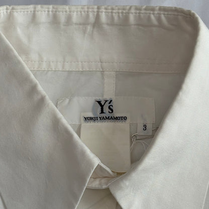 Y's 80s-90s White Cotton Flare Design Shirt Size 3