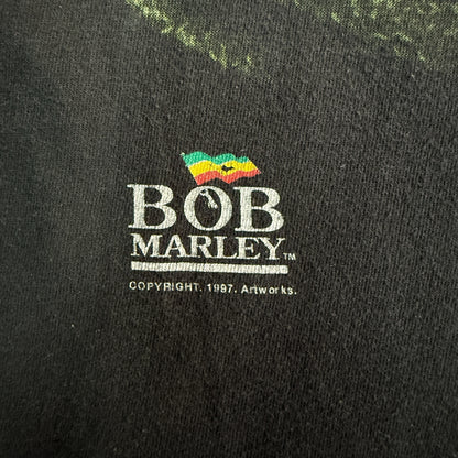 BOB MARLEY 90s "LION OF JUDAH" Faded Black T-Shirt Size XL