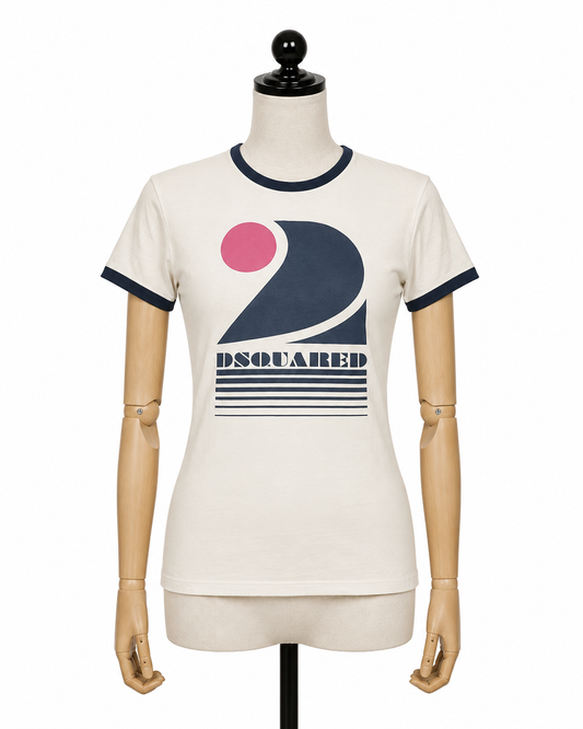 Dsquared2 Graphic Print Tee Blue Trim