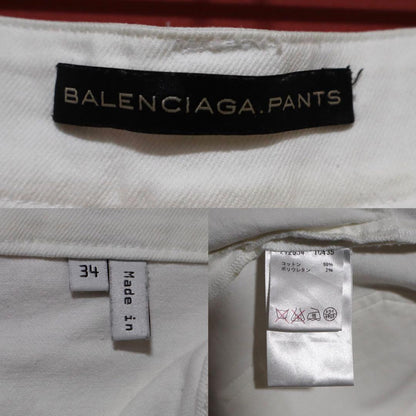Balenciaga Vintage Hem Zip White Denim Size 34