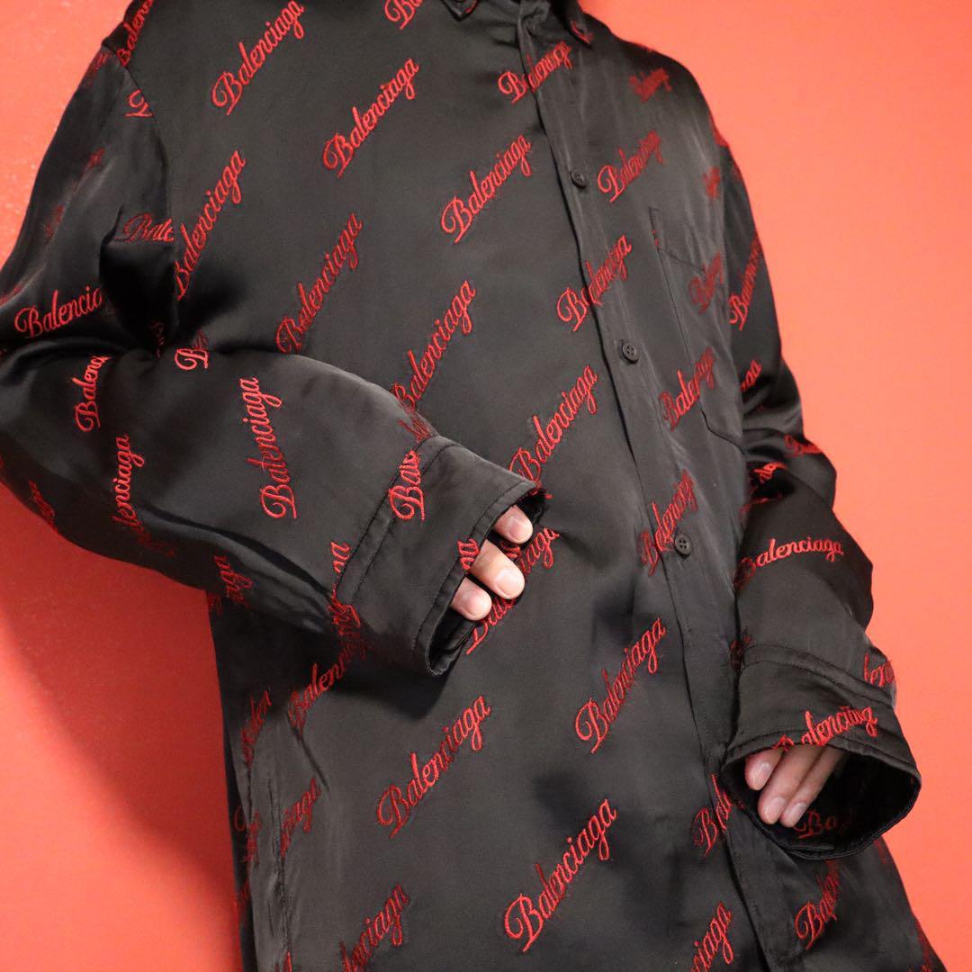 Balenciaga 21SS Oversize Viscose Logo Embroidered Size 32