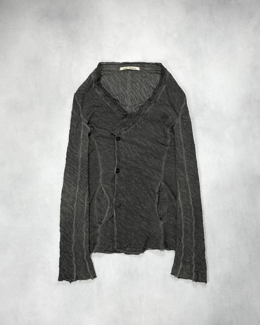 Poeme Bohemien Crinkled Cotton-Linen Cardigan (FW12) Size 46