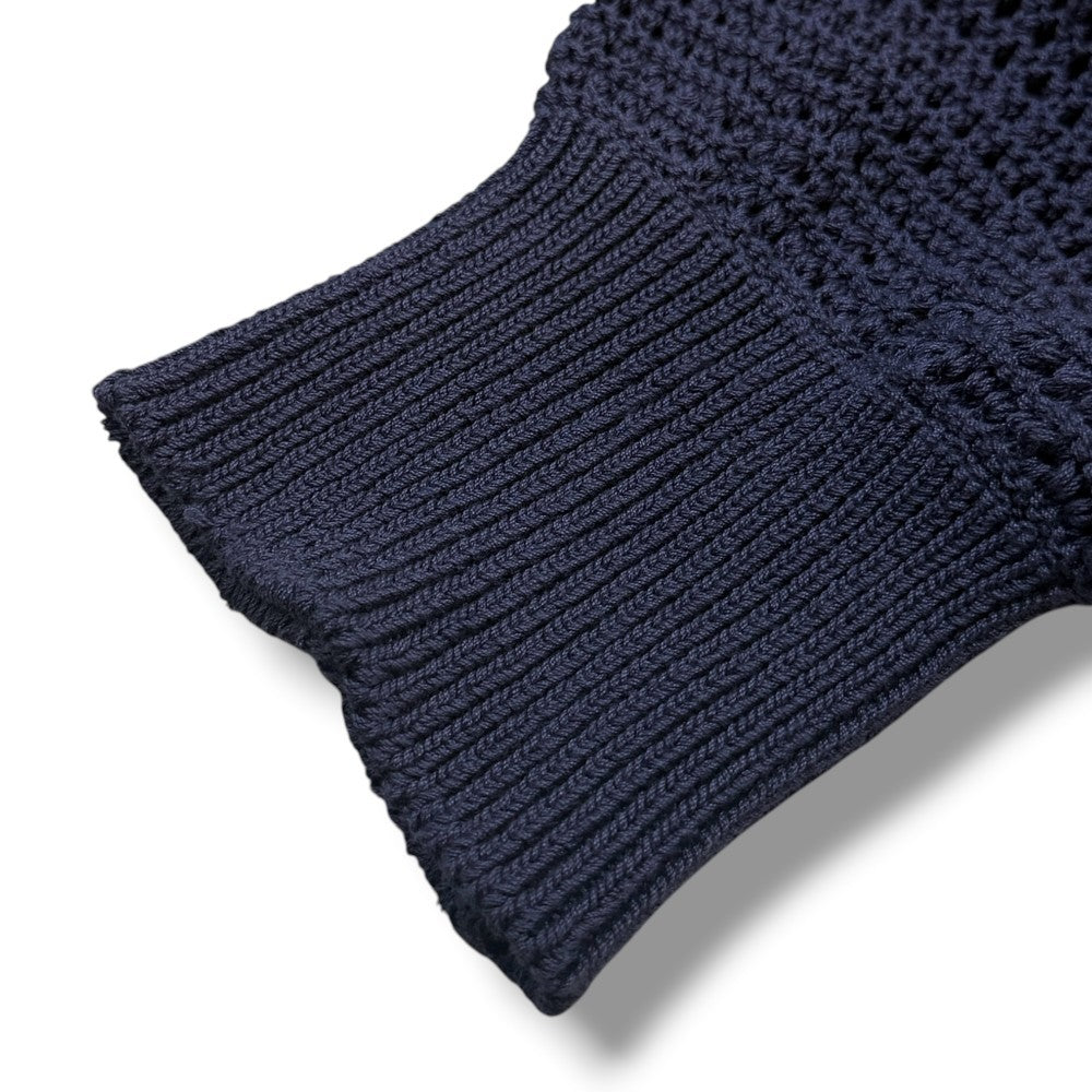 ERNIE PALO Mesh Knit Cardigan Navy Size 46