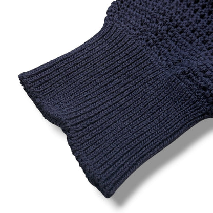 ERNIE PALO Mesh Knit Cardigan Navy Size 46