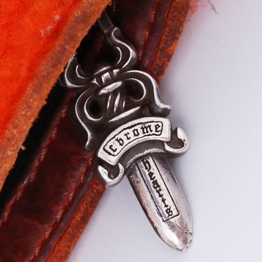 CHROME HEARTS Dagger Zip Change Purse Orange Size F
