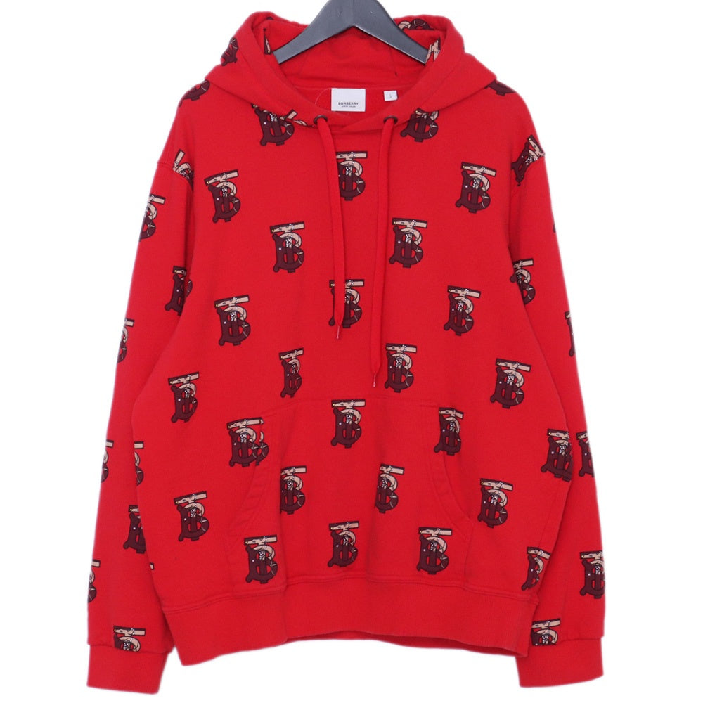 Burberry Red TB Monogram Hoodie Size L