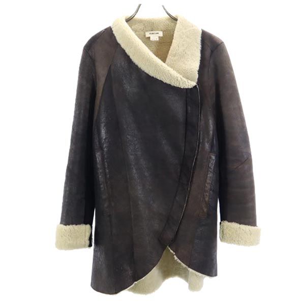 HELMUT LANG Sheepskin Suede Boa Lined Jacket Brown Size M
