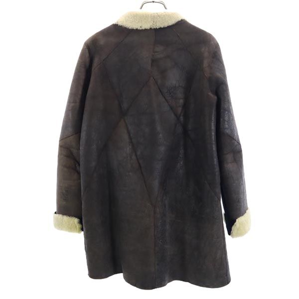 HELMUT LANG Sheepskin Suede Boa Lined Jacket Brown Size M