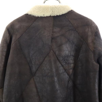 HELMUT LANG Sheepskin Suede Boa Lined Jacket Brown Size M