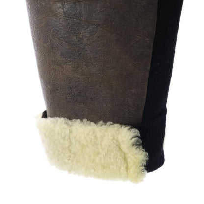 HELMUT LANG Sheepskin Suede Boa Lined Jacket Brown Size M