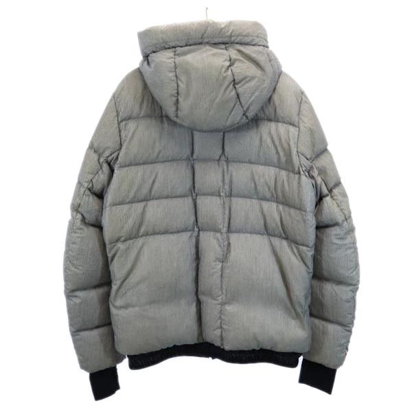 MONCLER Logo Embroidered Down Jacket Gray Size 4