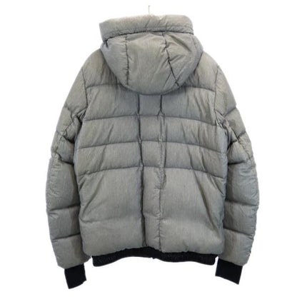 MONCLER Logo Embroidered Down Jacket Gray Size 4