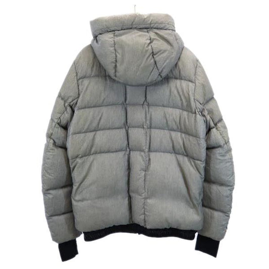 MONCLER Logo Embroidered Down Jacket Gray Size 4