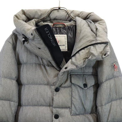 MONCLER Logo Embroidered Down Jacket Gray Size 4