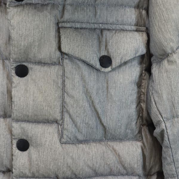 MONCLER Logo Embroidered Down Jacket Gray Size 4