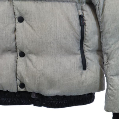 MONCLER Logo Embroidered Down Jacket Gray Size 4