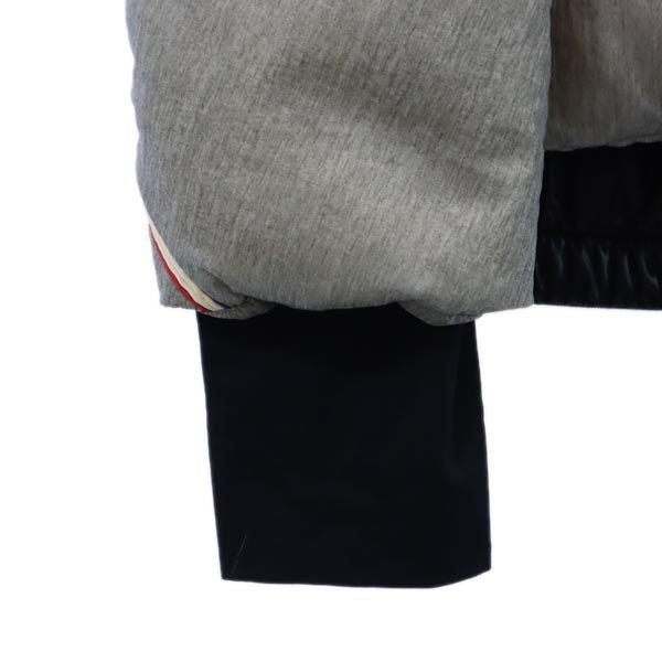 MONCLER Logo Embroidered Down Jacket Gray Size 4