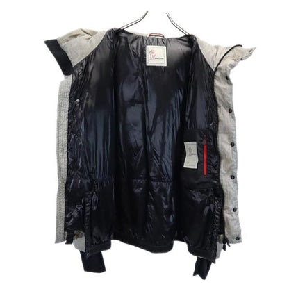 MONCLER Logo Embroidered Down Jacket Gray Size 4