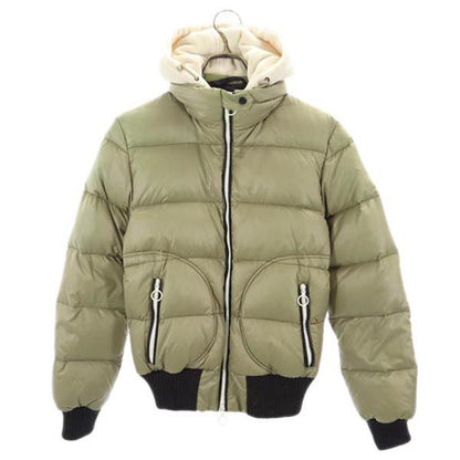 DUVETICA Down Jacket with Fleece Hood Khaki Size 42