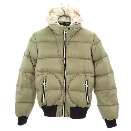 DUVETICA Down Jacket with Fleece Hood Khaki Size 42