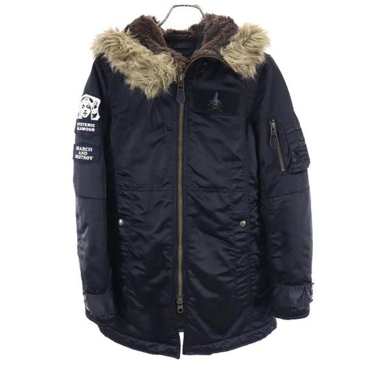 HYSTERIC GLAMOUR Insulated Military Coat Black Size FREE