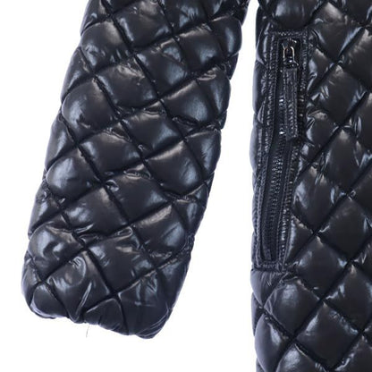 DUVETICA Quilted Down Jacket Real Fur Black Size 38
