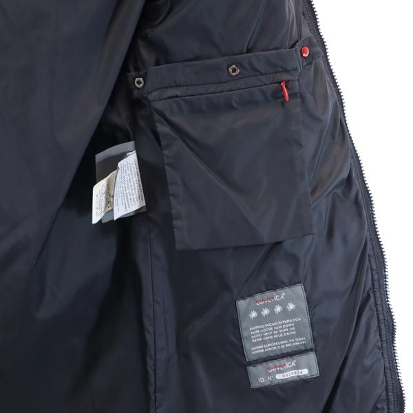 DUVETICA Quilted Down Jacket Real Fur Black Size 38