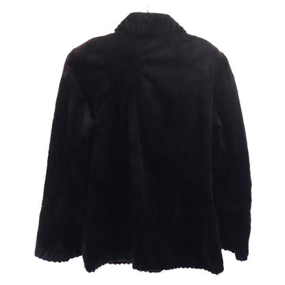 SAGA MINK Real Fur Half Coat Brown Size F