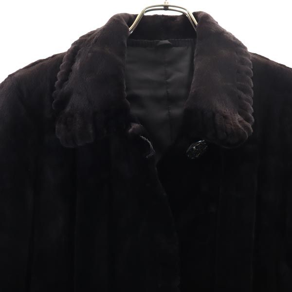 SAGA MINK Real Fur Half Coat Brown Size F