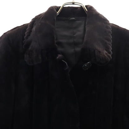 SAGA MINK Real Fur Half Coat Brown Size F