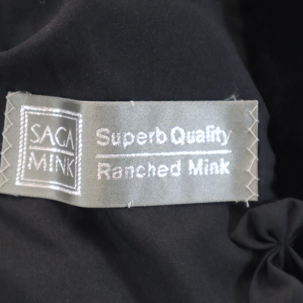 SAGA MINK Real Fur Half Coat Brown Size F