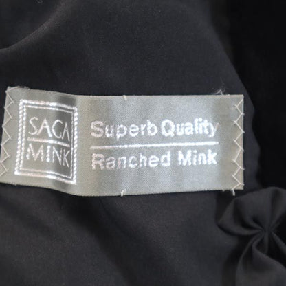 SAGA MINK Real Fur Half Coat Brown Size F