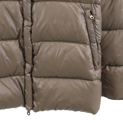 DUVETICA Hooded Fur Down Jacket Brown Size 40