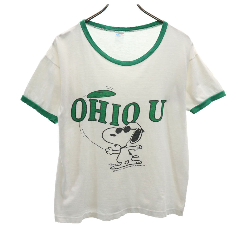 Champion 70s USA Snoopy Ringer T-Shirt White Size M