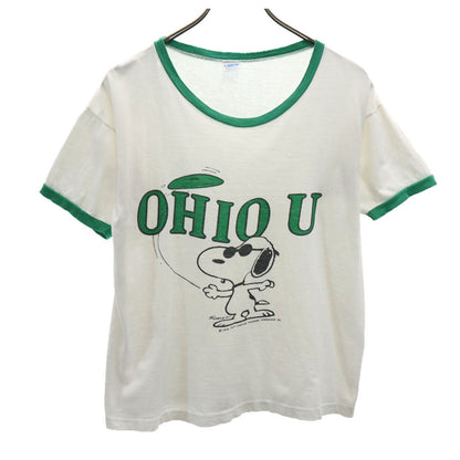 Champion 70s USA Snoopy Ringer T-Shirt White Size M