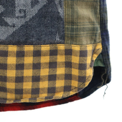 RRL Plaid Patchwork Flannel Shirt Khaki Size JP 3