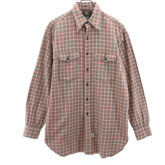 RRL 90s Early Tag 3-Star Check Shirt Red Brown Size S
