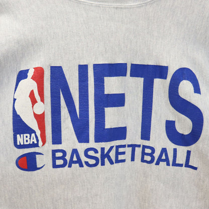 Champion 90s USA NBA Nets Reverse Sweatshirt Gray Size M