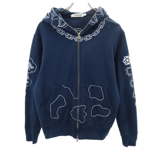 Bape A BATHING APE Navy Made in Japan Zip Hoodie Size S