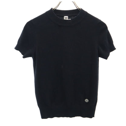 HERMES Cashmere Short Sleeve Sweater Black Size 34/S