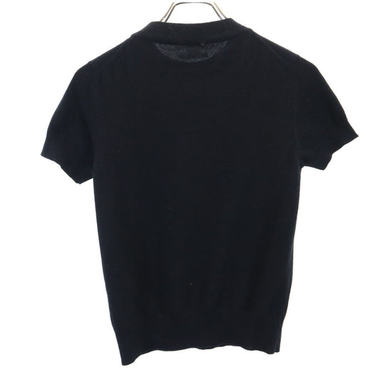 HERMES Cashmere Short Sleeve Sweater Black Size 34/S