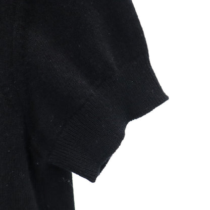 HERMES Cashmere Short Sleeve Sweater Black Size 34/S